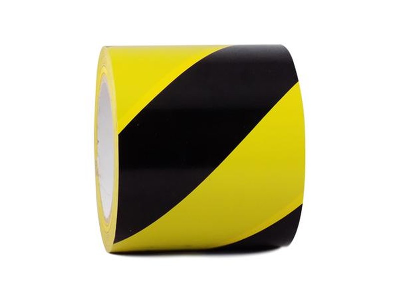 Hazard-Striped Vinyl Floor Tape - Black & Yellow - 2 x 36-yd — Identi-Tape